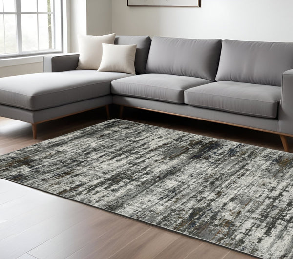 HomeRoots 2' Abstract Multi-Color Power Loom Runner Rug - Stain Resistant, Stylish, Durable for High-Traffic Areas 8' X 11' 508902