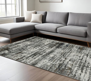 HomeRoots 2' Abstract Multi-Color Power Loom Runner Rug - Stain Resistant, Stylish, Durable for High-Traffic Areas 10' X 13' 508903