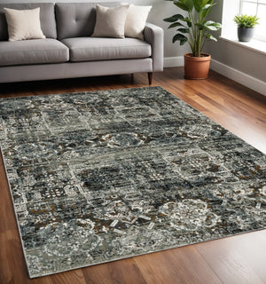 HomeRoots 2' Elegant Oriental Power Loom Runner Rug - Stain-Resistant, Warm Ivory & Multi-Tone Design for Hallways 5' X 8' 508906
