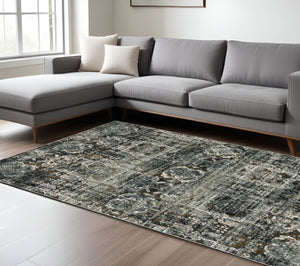 HomeRoots 2' Elegant Oriental Power Loom Runner Rug - Stain-Resistant, Warm Ivory & Multi-Tone Design for Hallways 8' X 11' 508908