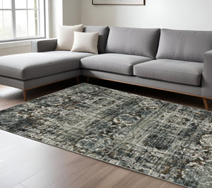 HomeRoots 2' Elegant Oriental Power Loom Runner Rug - Stain-Resistant, Warm Ivory & Multi-Tone Design for Hallways 10' X 13' 508909