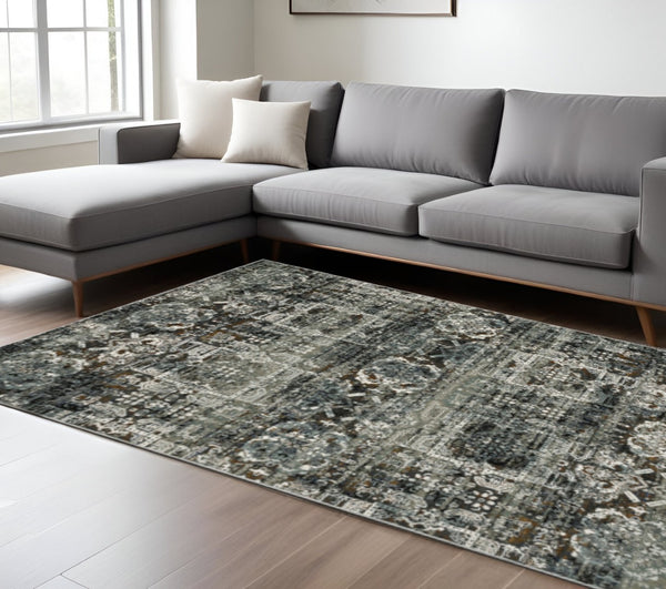 HomeRoots 2' Elegant Oriental Power Loom Runner Rug - Stain-Resistant, Warm Ivory & Multi-Tone Design for Hallways 10' X 13' 508909