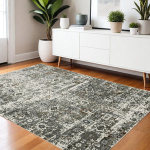 HomeRoots 2' Elegant Oriental Power Loom Runner Rug - Stain Resistant & Stylish for Hallways and Entryways 4' X 6' 508917