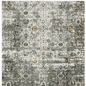 Homeroots 8' X 11' Ivory Grey Charcoal Rust Gold And Brown Oriental Power Loom Stain Resistant Area Rug  Polyester 508920
