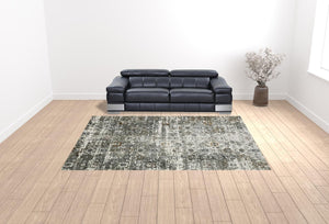 Homeroots 10' X 13' Ivory Grey Charcoal Rust Gold And Brown Oriental Power Loom Stain Resistant Area Rug  Polyester 508921