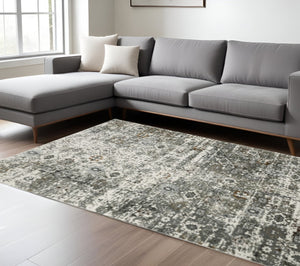HomeRoots 2' Elegant Oriental Power Loom Runner Rug - Stain Resistant & Stylish for Hallways and Entryways 10' X 13' 508921