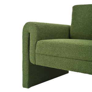 English Elm Christopher Knight Home® - Modern Bouclé Upholstered Accent Chair with Rounded Arms, Solid Wood Frame, 330lb Capacity, Luxe Comfort Green N765P248341N