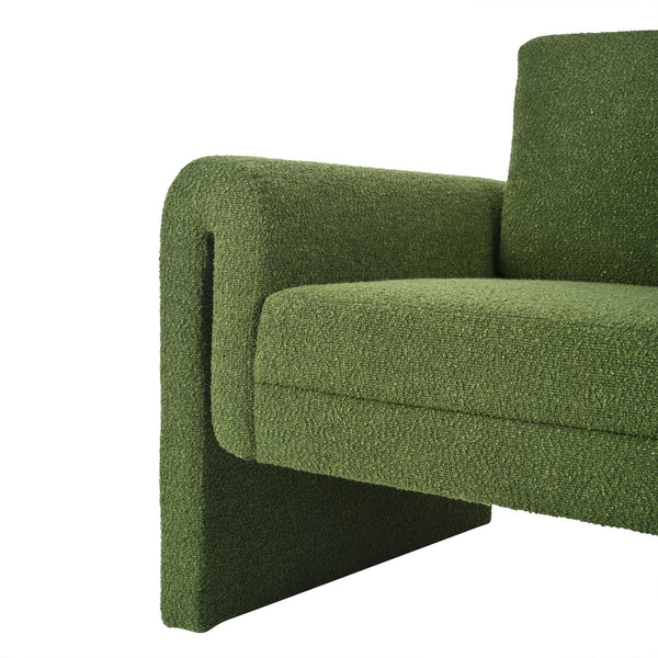 English Elm Christopher Knight Home® - Modern Bouclé Upholstered Accent Chair with Rounded Arms, Solid Wood Frame, 330lb Capacity, Luxe Comfort Green N765P248341N