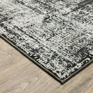 HomeRoots 2' X 8' Elegant Charcoal and Rust Oriental Runner Rug – Stain Resistant, Durable, Perfect for Hallways 2'3" x 7'6" 508934