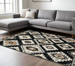 HomeRoots 5' Southwestern-Inspired Area Rug - Stylish Stain-Resistant Design for High-Traffic Living Spaces 8' X 10' 508959