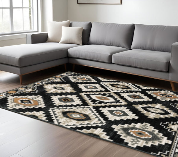 HomeRoots 5' Southwestern-Inspired Area Rug - Stylish Stain-Resistant Design for High-Traffic Living Spaces 8' X 10' 508959
