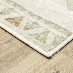 HomeRoots 5' Southwestern Area Rug in Ivory, Orange, Tan, Black & Grey - Durable, Stain-Resistant Design for Any Room 10' X 13' 508972