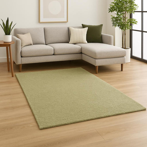 HomeRoots 10' Olive Green Shag Tufted Handmade Area Rug - Plush, Stain-Resistant Comfort for Any Room 10' X 13' 508985