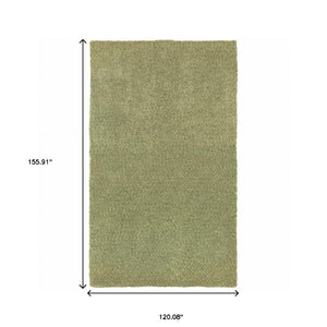 HomeRoots 10' Olive Green Shag Tufted Handmade Area Rug - Plush, Stain-Resistant Comfort for Any Room 10' X 13' 508985