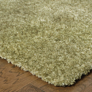 Homeroots 5' X 7' Olive Green Shag Tufted Handmade Stain Resistant Area Rug Green Polyester 508987