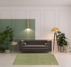 Homeroots 5' X 7' Olive Green Shag Tufted Handmade Stain Resistant Area Rug Green Polyester 508987