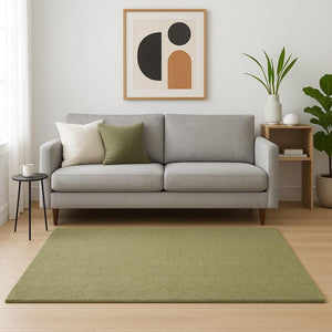 HomeRoots 10' Olive Green Shag Tufted Handmade Area Rug - Plush, Stain-Resistant Comfort for Any Room 5' X 7' 508987