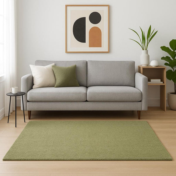HomeRoots 10' Olive Green Shag Tufted Handmade Area Rug - Plush, Stain-Resistant Comfort for Any Room 5' X 7' 508987