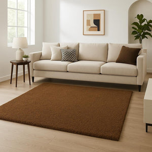 HomeRoots 10' Handmade Brown Shag Tufted Area Rug - Plush, Stain Resistant, Ideal for Living and Family Rooms 10' X 13' 508990