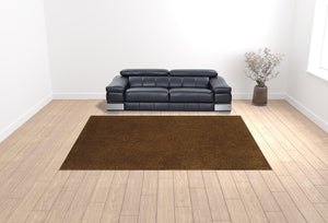 Homeroots 10' X 13' Brown Shag Tufted Handmade Stain Resistant Area Rug Brown Polyester 508990