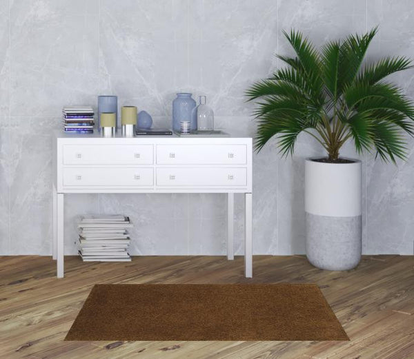 Homeroots 3' X 5' Brown Shag Tufted Handmade Stain Resistant Area Rug Brown Polyester 508991