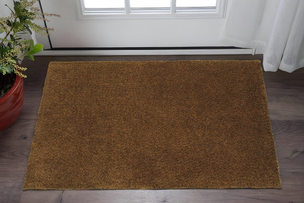 HomeRoots 10' Handmade Brown Shag Tufted Area Rug - Plush, Stain Resistant, Ideal for Living and Family Rooms 3' x 5' 508991
