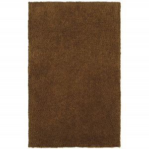 HomeRoots 10' Handmade Brown Shag Tufted Area Rug - Plush, Stain Resistant, Ideal for Living and Family Rooms 5' X 7' 508992