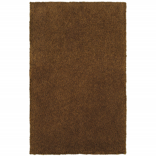 Homeroots 5' X 7' Brown Shag Tufted Handmade Stain Resistant Area Rug Brown Polyester 508992