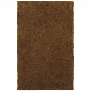 Homeroots 8' X 11' Brown Shag Tufted Handmade Stain Resistant Area Rug Brown Polyester 508994