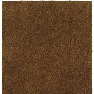HomeRoots 10' Handmade Brown Shag Tufted Area Rug - Plush, Stain Resistant, Ideal for Living and Family Rooms 8' X 11' 508994