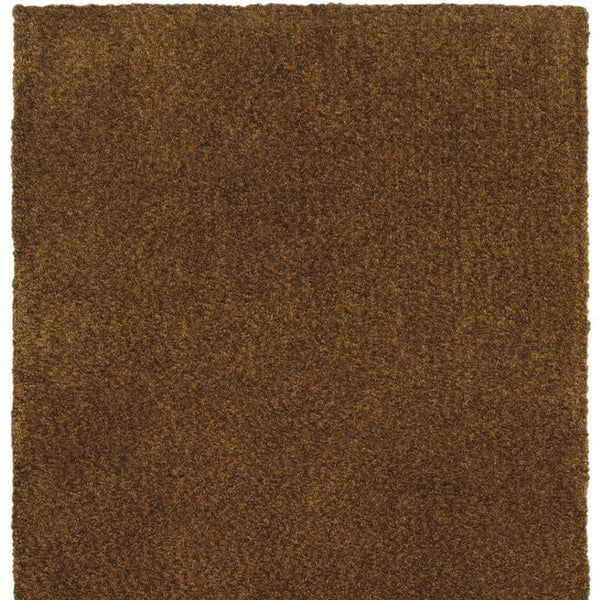HomeRoots 10' Handmade Brown Shag Tufted Area Rug - Plush, Stain Resistant, Ideal for Living and Family Rooms 8' X 11' 508994