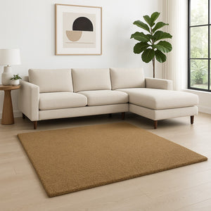 HomeRoots 10' Luxurious Handmade Rich Gold Shag Area Rug – Soft, Stain-Resistant, Perfect for Cozy Living Spaces 10' X 13' 508995