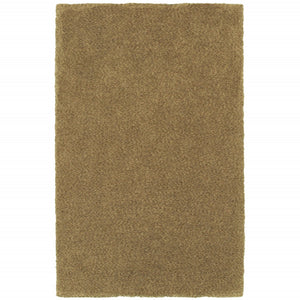 HomeRoots 10' Luxurious Handmade Rich Gold Shag Area Rug – Soft, Stain-Resistant, Perfect for Cozy Living Spaces 3' x 5' 508996