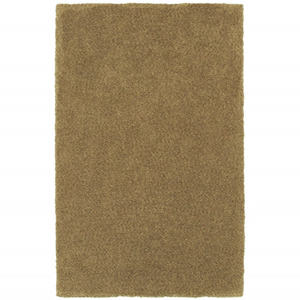 HomeRoots 10' Luxurious Handmade Rich Gold Shag Area Rug – Soft, Stain-Resistant, Perfect for Cozy Living Spaces 3' x 5' 508996