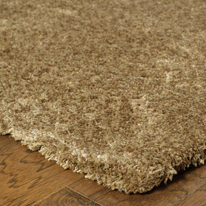 HomeRoots 10' Luxurious Handmade Rich Gold Shag Area Rug – Soft, Stain-Resistant, Perfect for Cozy Living Spaces 3' x 5' 508996