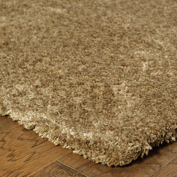 HomeRoots 10' Luxurious Handmade Rich Gold Shag Area Rug – Soft, Stain-Resistant, Perfect for Cozy Living Spaces 3' x 5' 508996