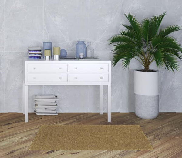 Homeroots 3' X 5' Rich Gold Shag Tufted Handmade Stain Resistant Area Rug Gold Polyester 508996