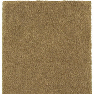HomeRoots 10' Luxurious Handmade Rich Gold Shag Area Rug – Soft, Stain-Resistant, Perfect for Cozy Living Spaces 5' X 7' 508997