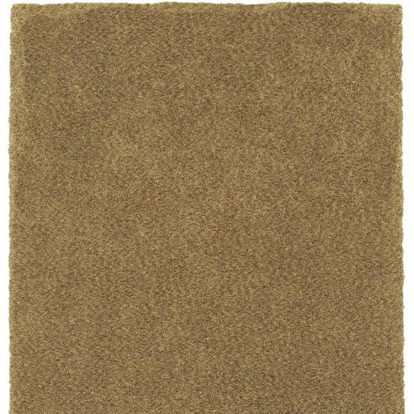 HomeRoots 10' Luxurious Handmade Rich Gold Shag Area Rug – Soft, Stain-Resistant, Perfect for Cozy Living Spaces 5' X 7' 508997