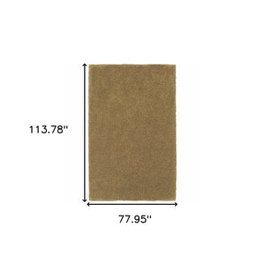 Homeroots 6' X 9' Rich Gold Shag Tufted Handmade Stain Resistant Area Rug Gold Polyester 508998