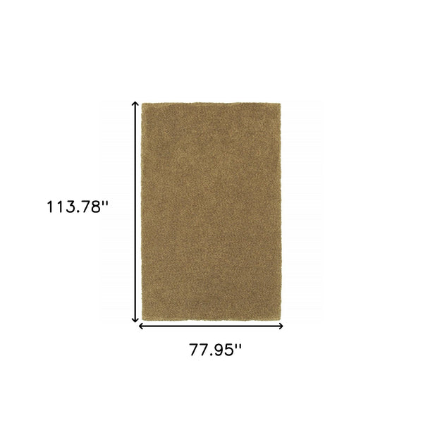 Homeroots 6' X 9' Rich Gold Shag Tufted Handmade Stain Resistant Area Rug Gold Polyester 508998