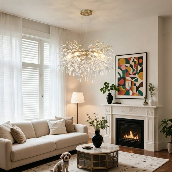 English Elm 10-light Gold Chandelier Seeded Glass Globe Fixture for Dining Room or Kitchen Island W5008P466533