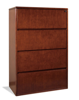 OSP Home Furnishings Sonoma Four Drawer Lateral File Cabinet with Lock for Home or Executive Office SON-109