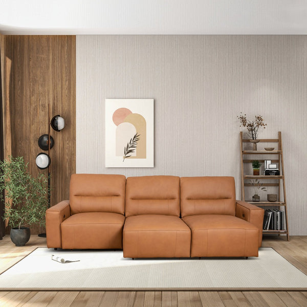 English Elm Grant Power Convertible Sofa Top Grain Leather Mid Century Queen Sleeper B183S00121