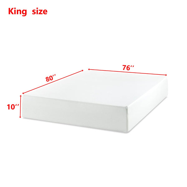 English Elm 10 Inch King Memory Foam Mattress Fiberglass Free Green Tea Charcoal Infused W311P371389