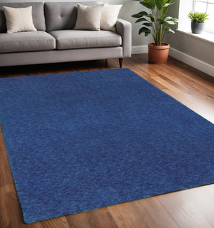 HomeRoots 10' Luxurious Blue Shag Hand-Tufted Area Rug - Soft, Durable, and Perfect for Family Spaces 5' X 7' 509004