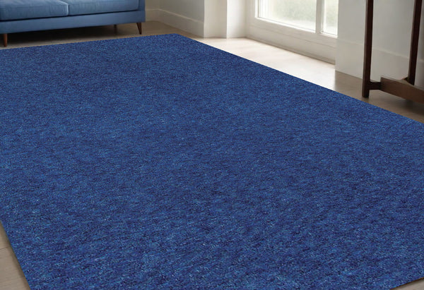 Homeroots 5' X 7' Blue Shag Hand Tufted Area Rug Blue Polyester 509004