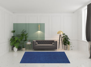 Homeroots 6' X 9' Deep Blue Shag Tufted Handmade Stain Resistant Area Rug Blue Polyester 509005