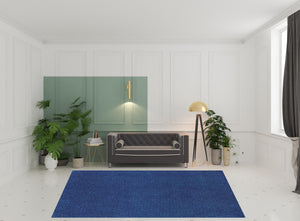 Homeroots 8' X 11' Deep Blue Shag Tufted Handmade Stain Resistant Area Rug Blue Polyester 509006