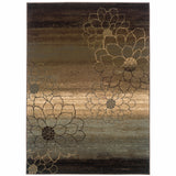 Homeroots 10' X 13' Brown And Beige Floral Power Loom Stain Resistant Area Rug  Polypropylene 509007